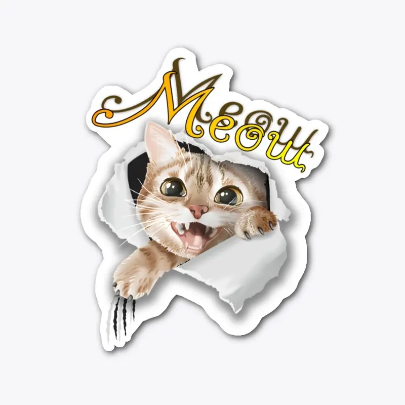 meow cat A funny design